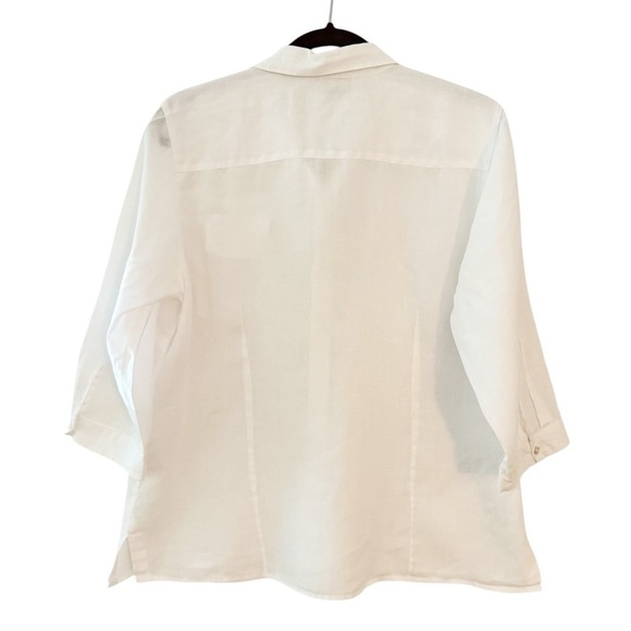 Edward Irish Linen Button Up Blouse Size Large - Picture 5 of 12